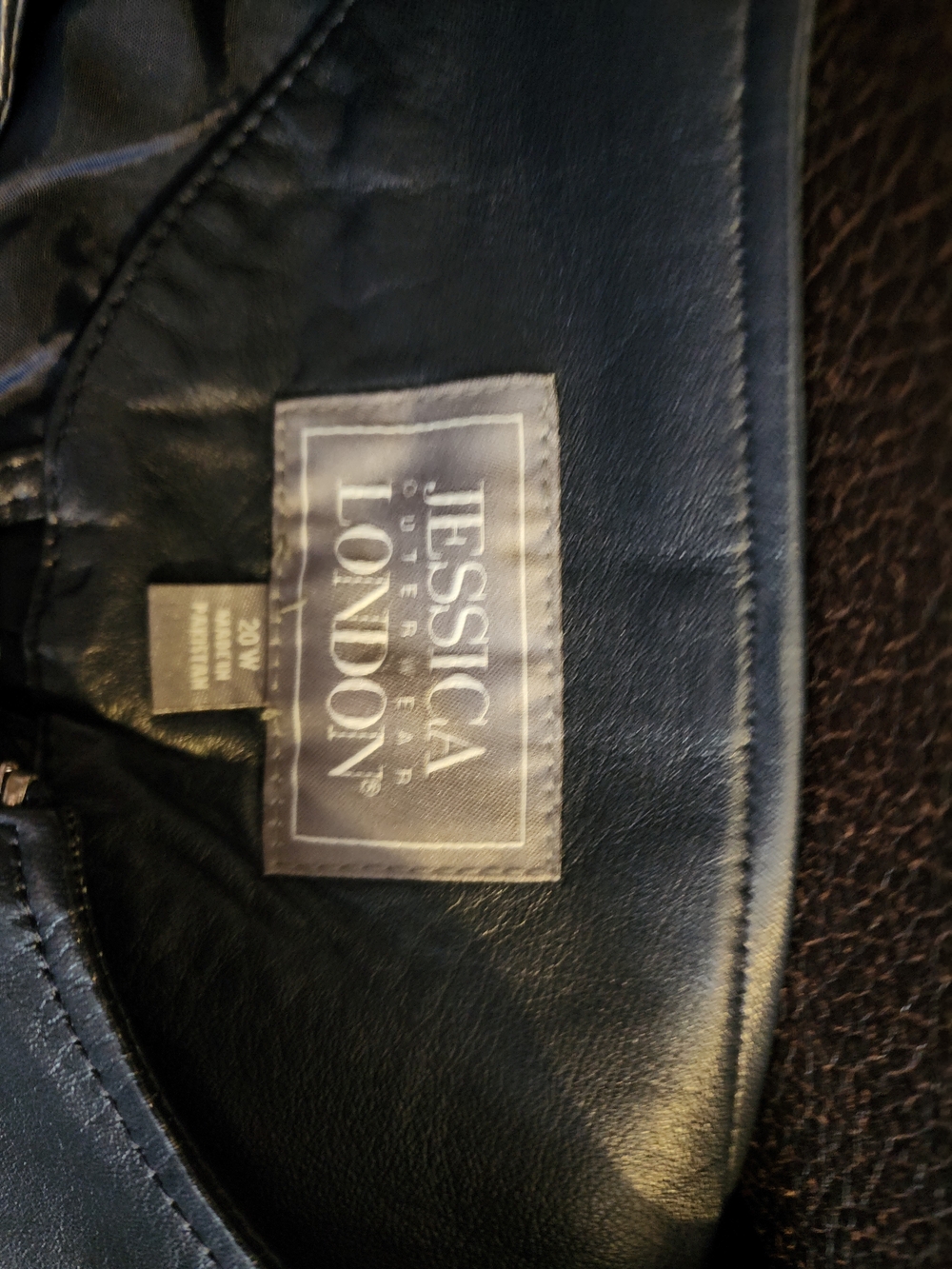 Classic Blue Leather Zip-Front Women's Jacket - Picture 3 of 4